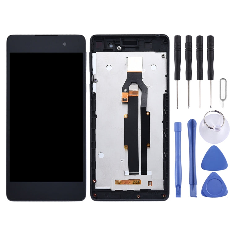 LCD Screen and Digitizer Full Assembly with Frame for Sony Xperia E5 F3311 F3313, For Xperia E5