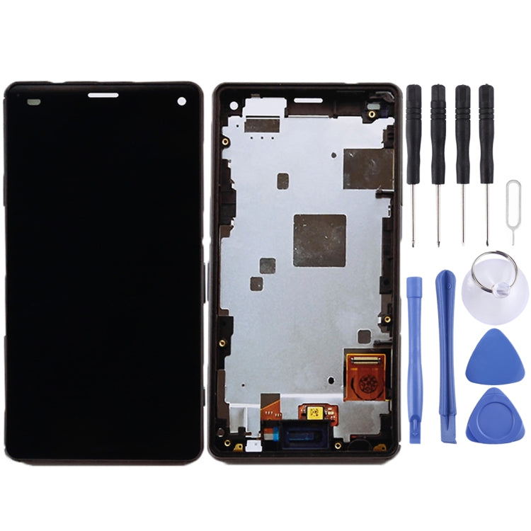 LCD Screen and Digitizer Full Assembly with Frame for Sony Xperia Z3 Mini Compact