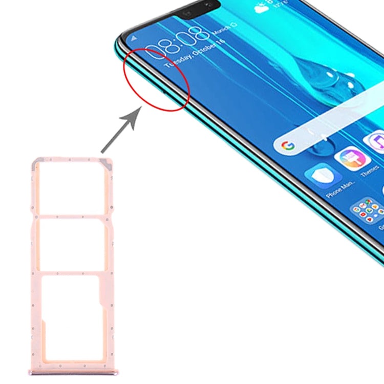 SIM Card Tray + SIM Card Tray + Micro SD Card Tray for Huawei Y9 (2019), For Huawei Y9 (2019) - BSPART