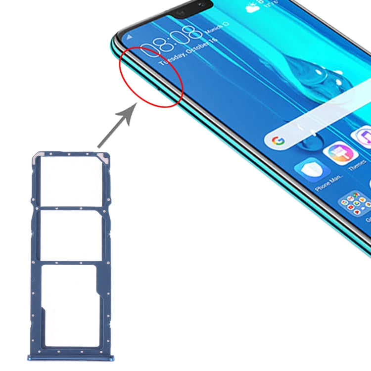 SIM Card Tray + SIM Card Tray + Micro SD Card Tray for Huawei Y9 (2019), For Huawei Y9 (2019) - BSPART