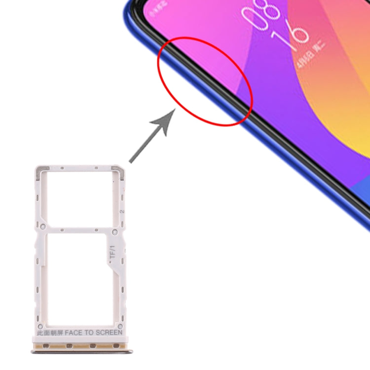 Tiroir pour carte SIM + Tiroir pour carte SIM / Tiroir pour carte Micro SD pour Xiaomi Mi CC9e / Mi A3, Pour Xiaomi Mi CC9e, Pour Mi CC9e