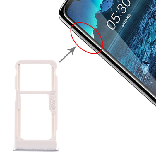 SIM Card Tray + SIM Card Tray / Micro SD Card Tray for Nokia 5.1 Plus / X5 TA-1102 TA-1105 TA-1108 TA-1109 TA-1112 TA-1120 TA-1199