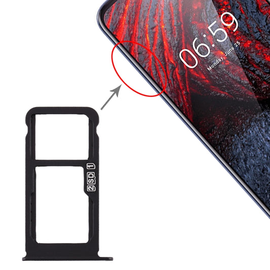 Bandeja para tarjeta SIM + Bandeja para tarjeta SIM / Bandeja para tarjeta Micro SD para Nokia X6 (2018) / TA-1099 / 6.1 Plus, para Nokia X6 (2018)