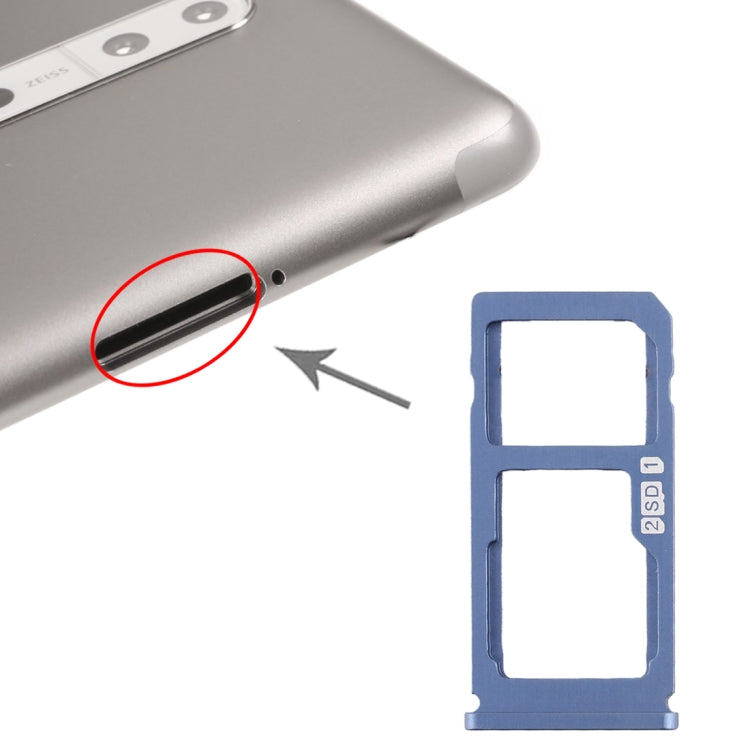 SIM Card Tray + SIM Card Tray / Micro SD Card Tray for Nokia 8 / N8 TA-1012 TA-1004 TA-1052, For Nokia 8