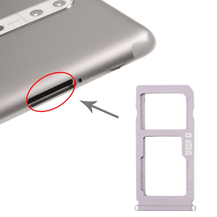 SIM Card Tray + SIM Card Tray / Micro SD Card Tray for Nokia 8 / N8 TA-1012 TA-1004 TA-1052, For Nokia 8