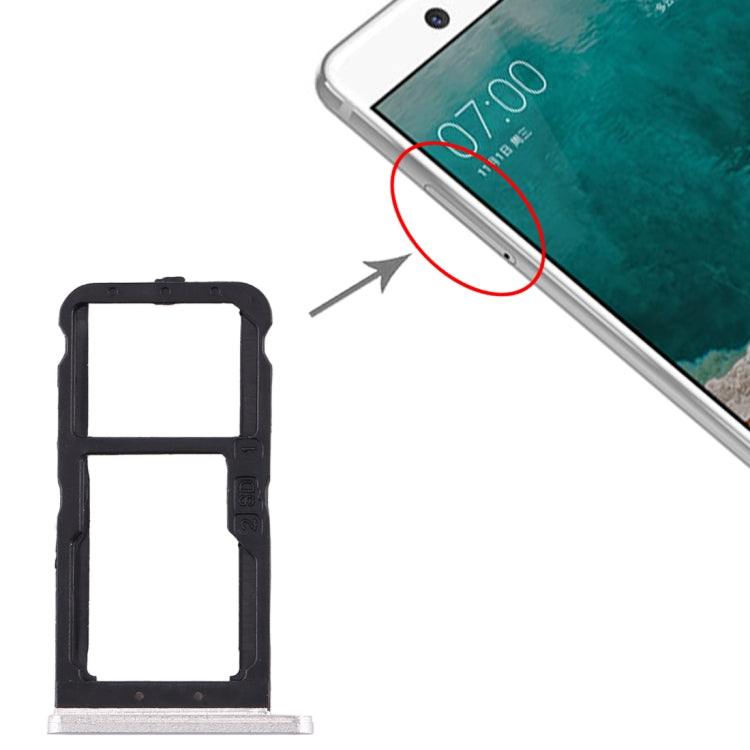 SIM Card Tray + SIM Card Tray / Micro SD Card Tray for Nokia 7 TA-1041, For Nokia 7