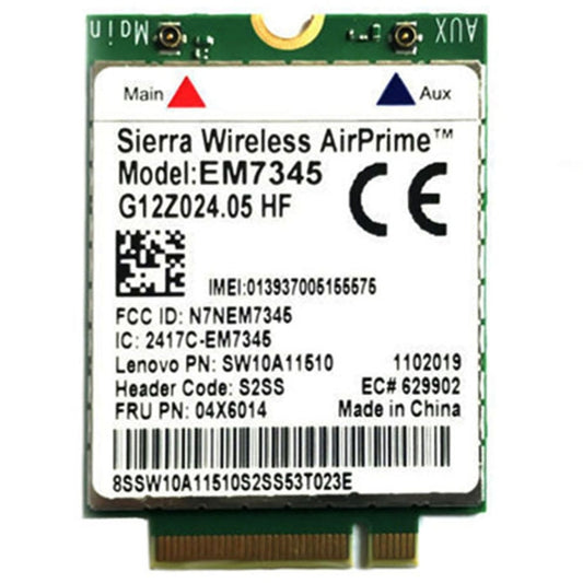 EM7345 4G Module NGFF M.2 WWAN Card 04 x 6014 4G LTE / HSPA + 42Mbps Card for Lenovo IBM / ThinkPad T450 / X240, EM7345