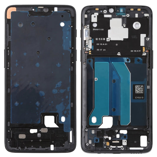 For OnePlus 6 Front Housing LCD Frame Bezel Plate with Side Keys, For OnePlus 6 (Frosted Black)