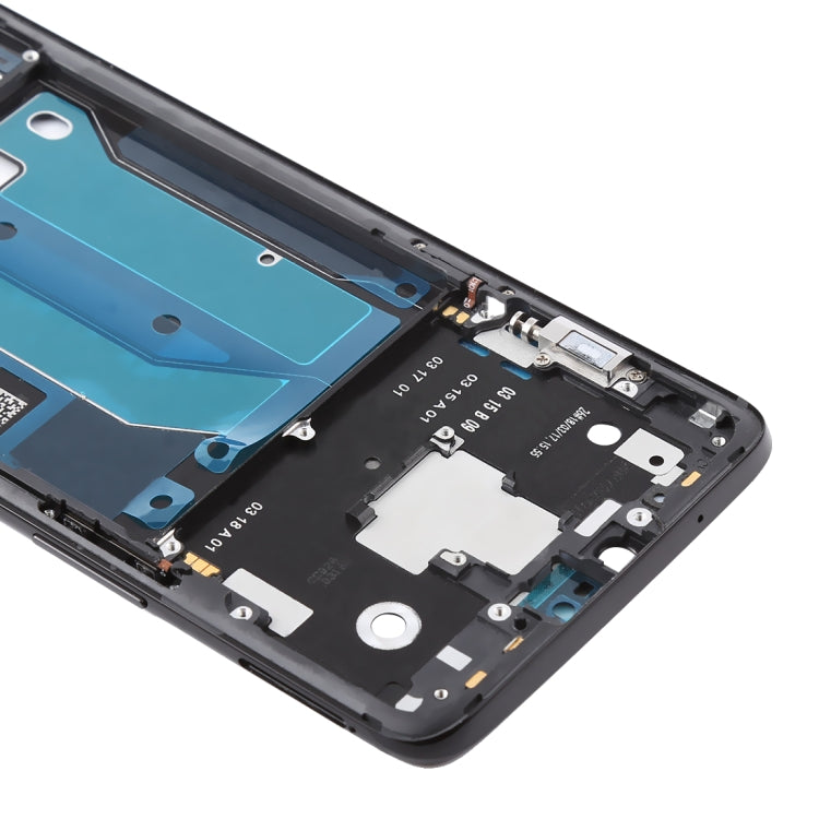 For OnePlus 6 Front Housing LCD Frame Bezel Plate with Side Keys, For OnePlus 6 (Frosted Black)