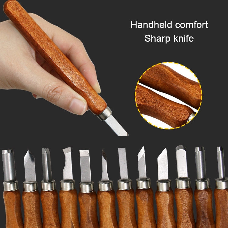 12 in 1  Wood Carving Chisels Knife Basic Woodcut Working Handmade Rubber Stamps Hand Tools, Chisels Knife