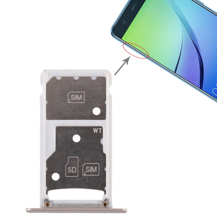 2 SIM Card Tray / Micro SD Card Tray for Huawei Enjoy 6 / AL00, For Huawei Enjoy 6, For Huawei Enjoy 6 / AL00