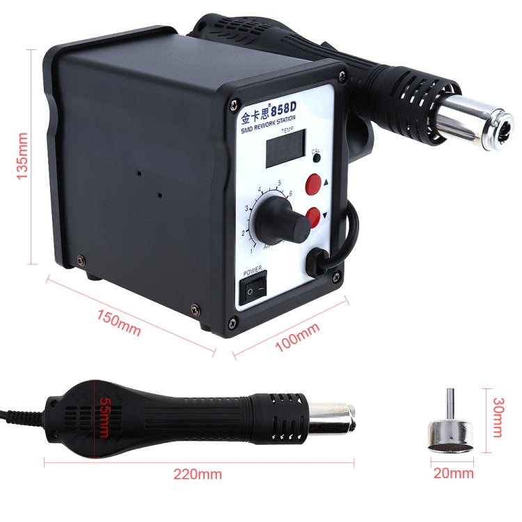 Kaisi K-858D SMD Hot-Air Soldering Station LED Digital Display Support Controllable Temperature for Desoldering + Air Nozzles, EU Plug, K-858D, EU Plug