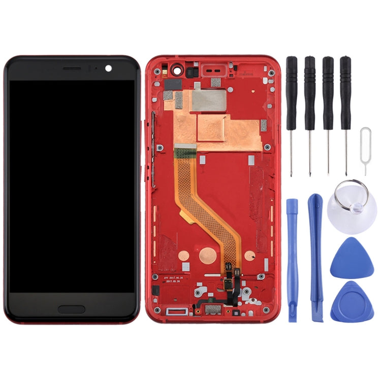 LCD Screen and Digitizer Full Assembly with Frame for HTC U11, For U11, For U11 (Dark Blue), For U11 (Blue), For U11 (Red)