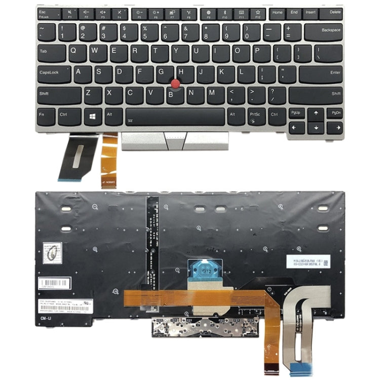 US Backlight keyboard for Lenovo ThinkPad E480 L480 L380 Yoga T480s, For ThinkPad E480 Silver(US)