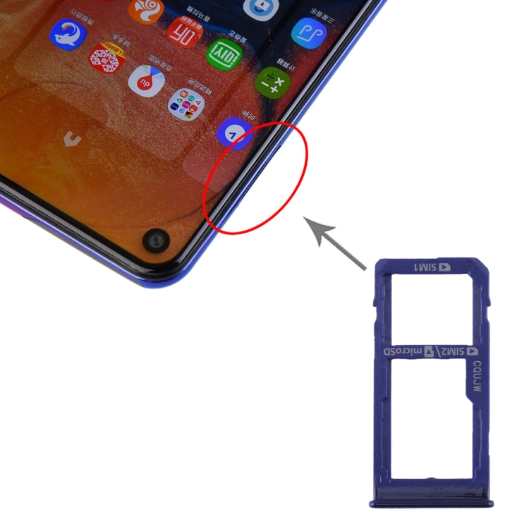 For Samsung Galaxy A60 SIM Card Tray + SIM Card Tray / Micro SD Card Tray, For Samsung Galaxy A60 (Baby Blue), For Samsung Galaxy A60