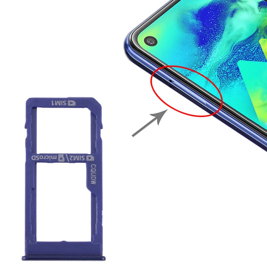 For Samsung Galaxy M40 SM-M405 SIM Card Tray + SIM Card Tray / Micro SD Card Tray, For Samsung Galaxy M40 (dual card), For Samsung Galaxy M40 (dual card) (Baby Blue)