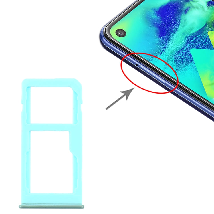 For Samsung Galaxy M40 SM-M405 SIM Card Tray + SIM Card Tray / Micro SD Card Tray, For Samsung Galaxy M40 (dual card), For Samsung Galaxy M40 (dual card) (Baby Blue)