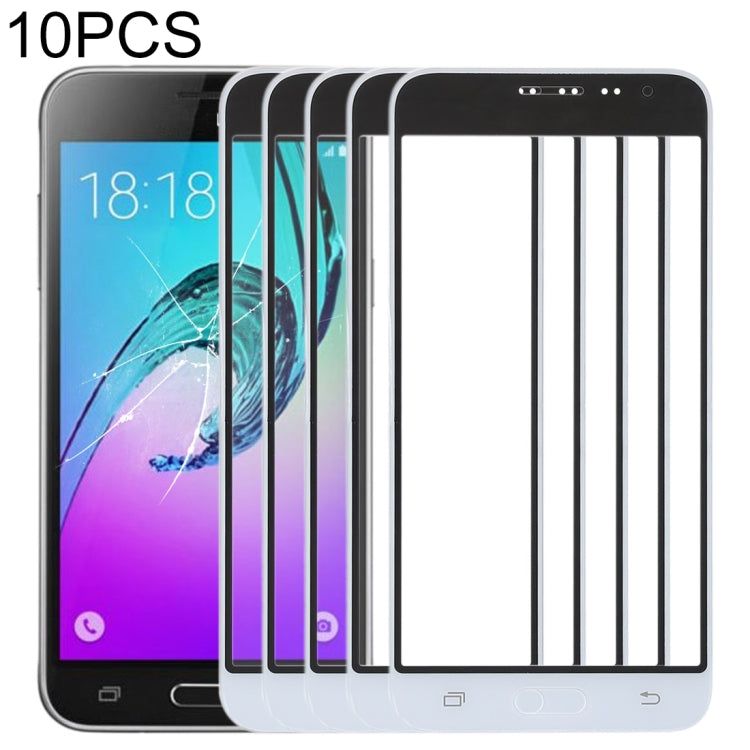 For Samsung Galaxy J3 (2016) / J320FN / J320F / J320G / J320M / J320A / J320V / J320P 10pcs Front Screen Outer Glass Lens , For Samsung Galaxy J3 (2016)