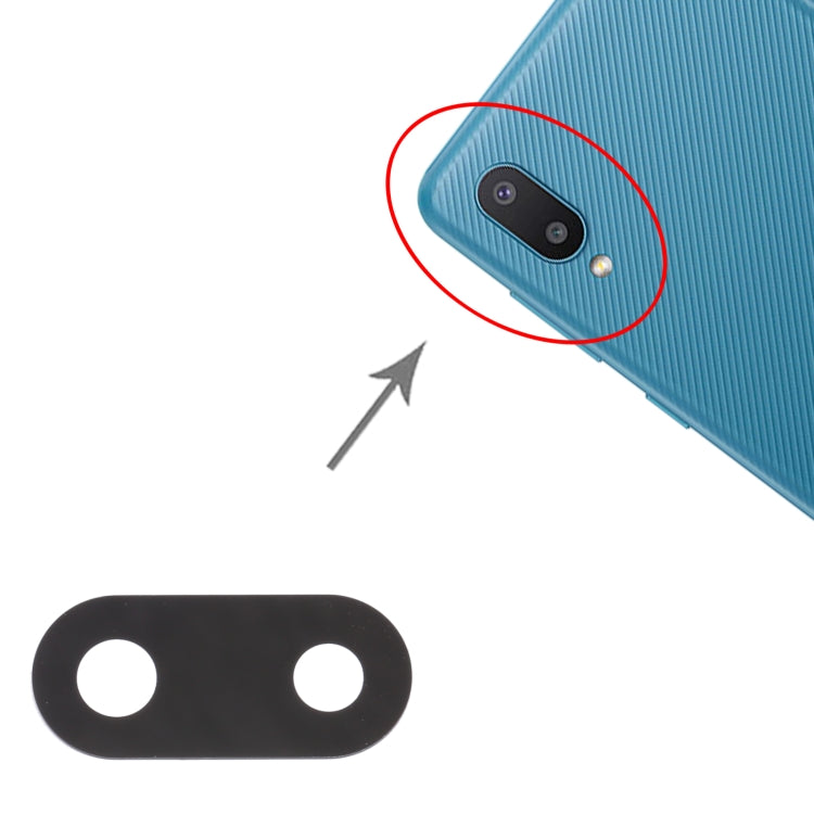 For Samsung Galaxy M02 SM-M022 10pcs Back Camera Lens, For Samsung Galaxy M02