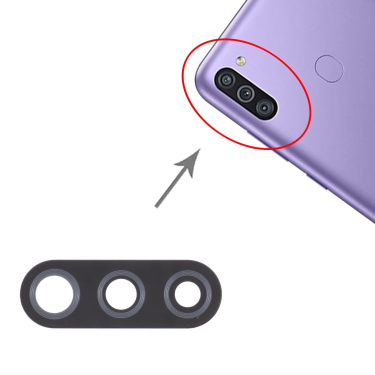 For Samsung Galaxy M11 SM-M115 10pcs Back Camera Lens, For Samsung Galaxy M11