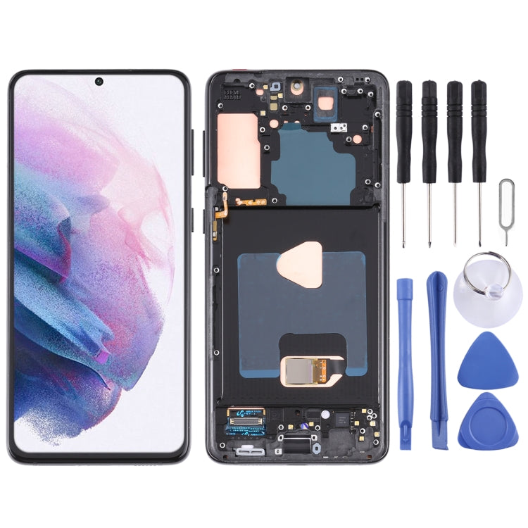Original LCD Screen and Digitizer Full Assembly With Frame for Samsung Galaxy S21+ 5G SM-G996, For Samsung Galaxy S21+ 5G(Original)