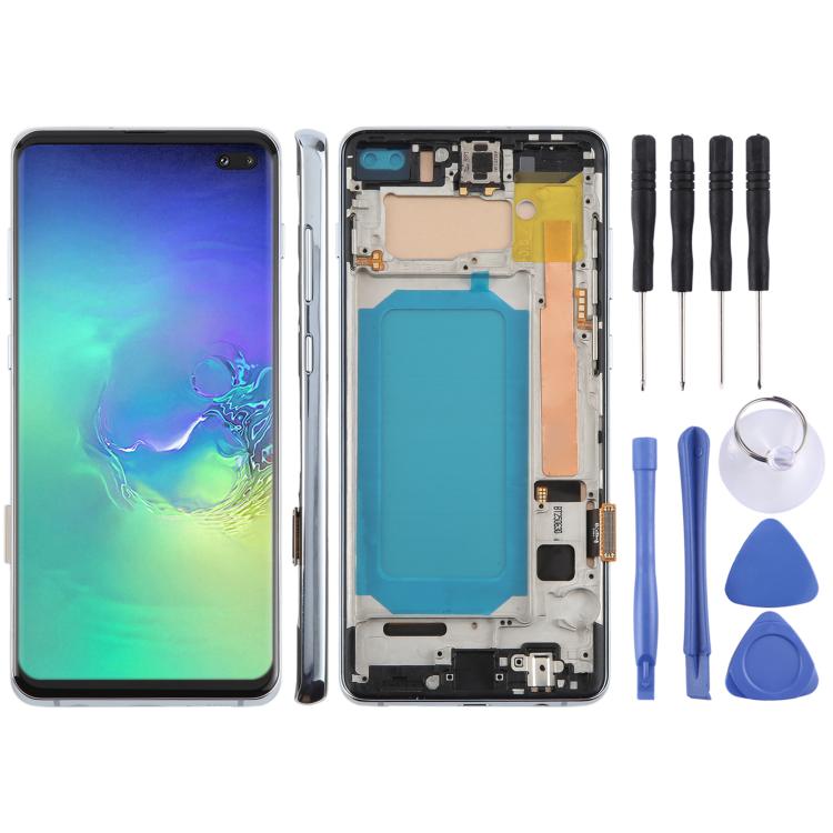 For Samsung Galaxy S10+ SM-G975F 6.38 inch TFT LCD Screen Digitizer Full Assembly with Frame, Not Supporting Fingerprint Identification