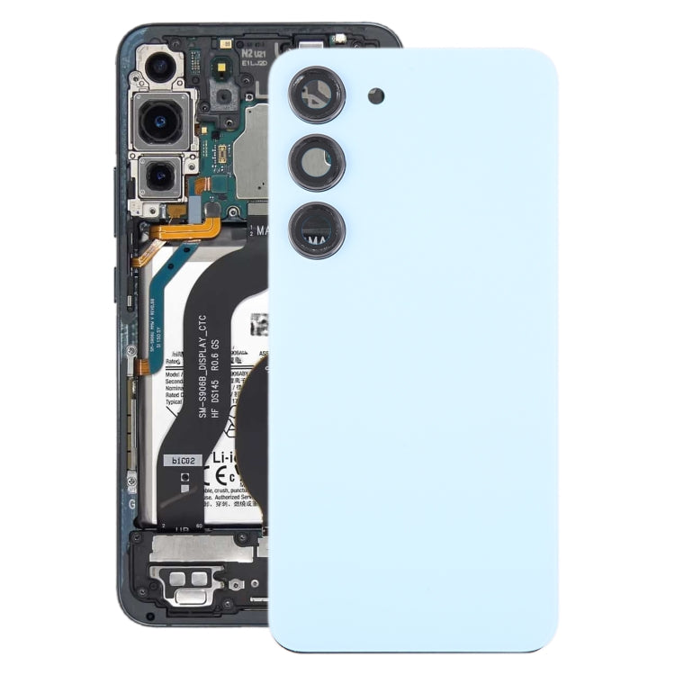 For Samsung Galaxy S23 SM-S911B OEM Glass Battery Back Cover with Camera Lens Frame, For Samsung Galaxy S23 (with Camera Cover)
