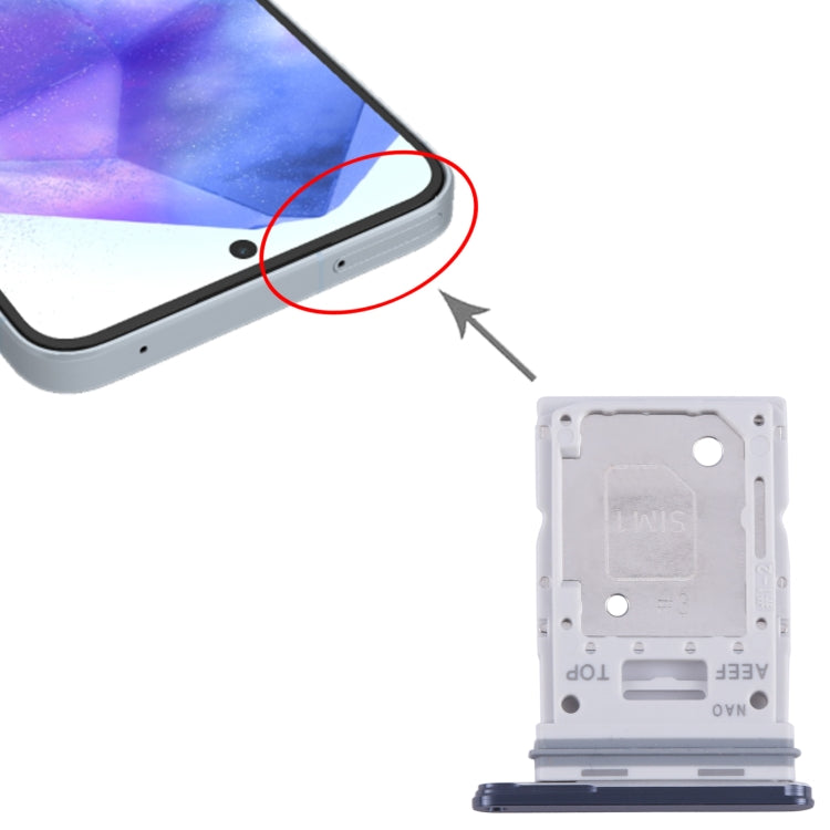 For Samsung Galaxy A55 SM-A556B SIM Card Tray + SIM / Micro SD Card Tray, For Samsung Galaxy A55