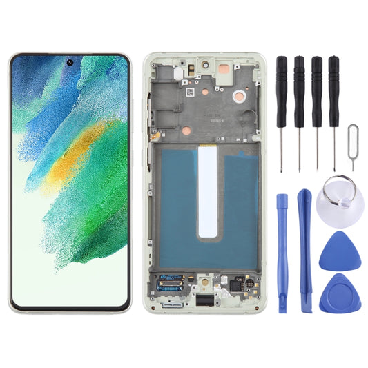Pantalla LCD original para Samsung Galaxy S21 FE 5G SM-G990B, ensamblaje completo con digitalizador y marco.