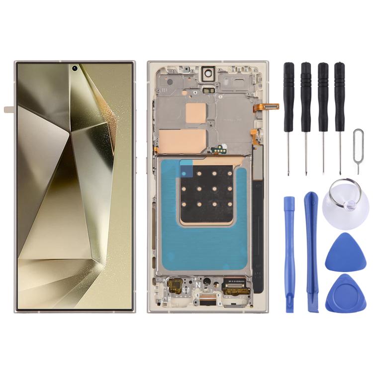 For Samsung Galaxy S24 Ultra SM-S928B 6.78 inch OLED LCD Screen Digitizer Full Assembly with Frame