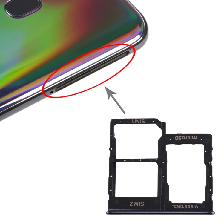 For Galaxy A40 SIM Card Tray + SIM Card Tray + Micro SD Card Tray, For Samsung Galaxy A40, For Samsung Galaxy A40 (Dark Blue), For Galaxy A40, For Galaxy A40(Red)