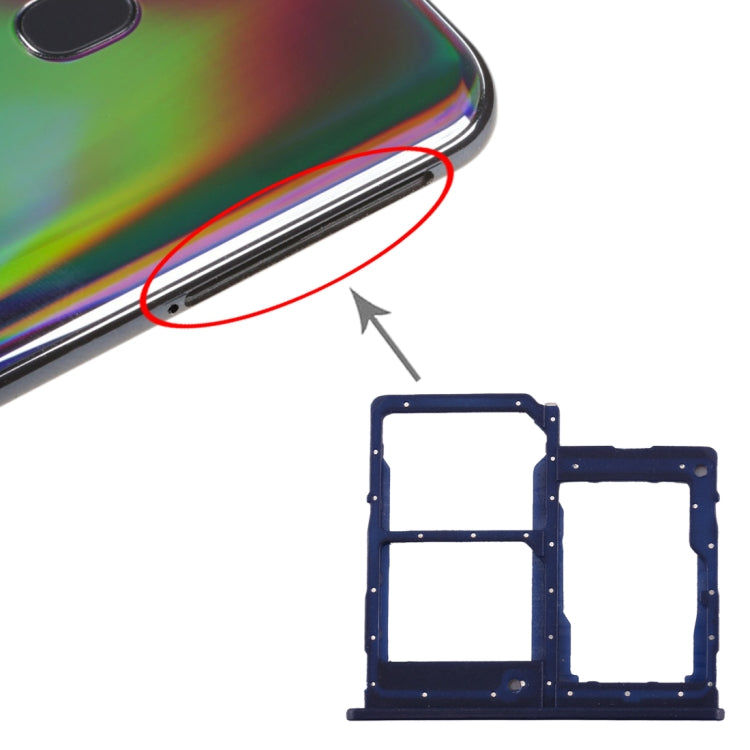 For Galaxy A40 SIM Card Tray + SIM Card Tray + Micro SD Card Tray, For Samsung Galaxy A40, For Samsung Galaxy A40 (Dark Blue), For Galaxy A40, For Galaxy A40(Red)
