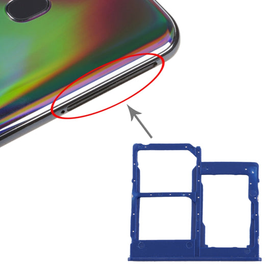 For Galaxy A40 SIM Card Tray + SIM Card Tray + Micro SD Card Tray, For Samsung Galaxy A40, For Samsung Galaxy A40 (Dark Blue), For Galaxy A40, For Galaxy A40(Red)