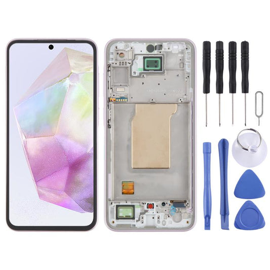 For Samsung Galaxy A35 SM-A356B Original LCD Screen Digitizer Full Assembly with Frame