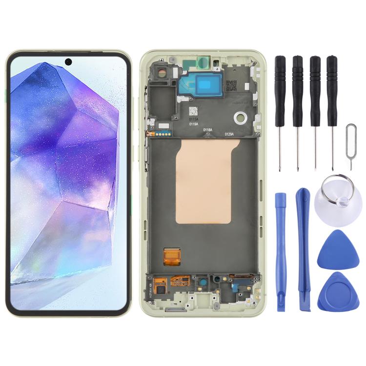 For Samsung Galaxy A55 SM-A556B Original LCD Screen Digitizer Full Assembly with Frame, For Samsung Galaxy A55(Original)