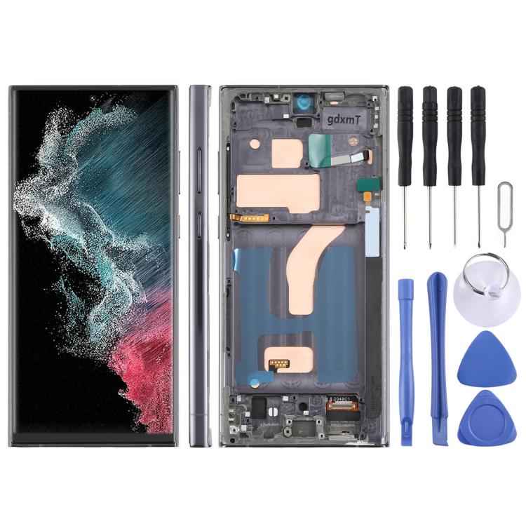 For Samsung Galaxy S22 Ultra SM-S908B 6.72 inch TFT LCD Screen Digitizer Full Assembly with Frame, Not Supporting Fingerprint Identification