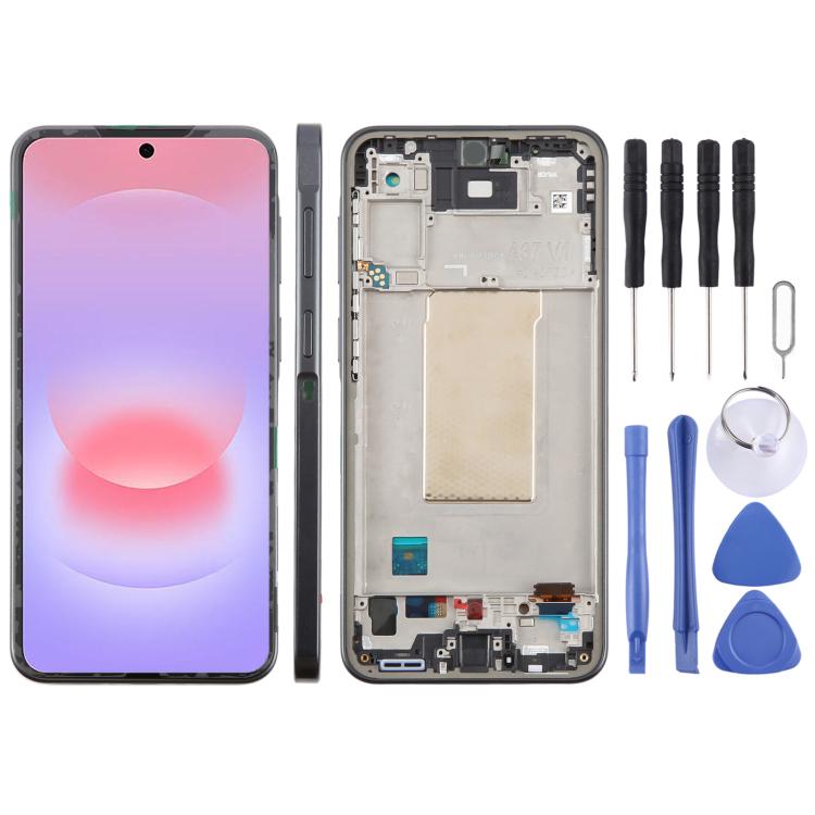 For Galaxy A37 SM-A376B Original LCD Screen Digitizer Full Assembly with Frame, For Galaxy A37(Original)