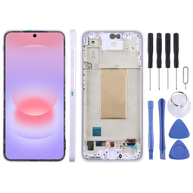 For Galaxy A37 SM-A376B Original LCD Screen Digitizer Full Assembly with Frame, For Galaxy A37(Original)