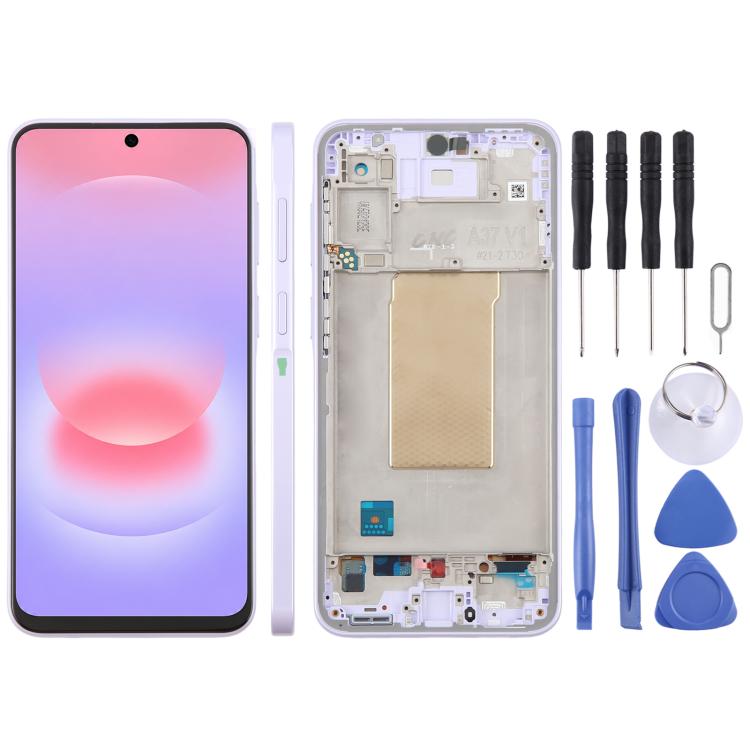 For Galaxy A37 SM-A376B incell LCD Screen Digitizer Full Assembly with Frame, Not Supporting Fingerprint Identification, For Samsung Galaxy A37