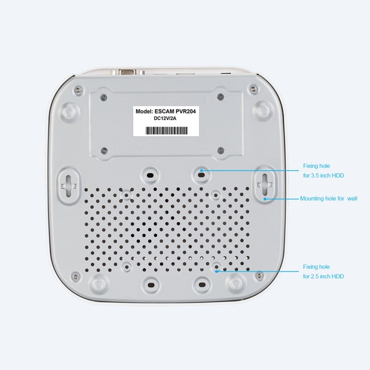 ESCAM PVR204 1080P 4CH+2CH ONVIF NVR Digital Video Recorder with 2CH Cloud Channel for IP Camera System