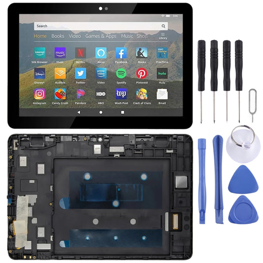 LCD Screen and Digitizer Full Assembly With Frame for Amazon Fire HD 8 2020 10th Gen K72LL4, For Amazon Fire HD 8 2020