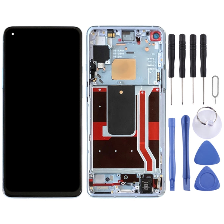For OnePlus 8T 5G KB2001 KB2000 KB2003 AMOLED LCD Screen Digitizer Full Assembly With Frame, For OnePlus 8T 5G