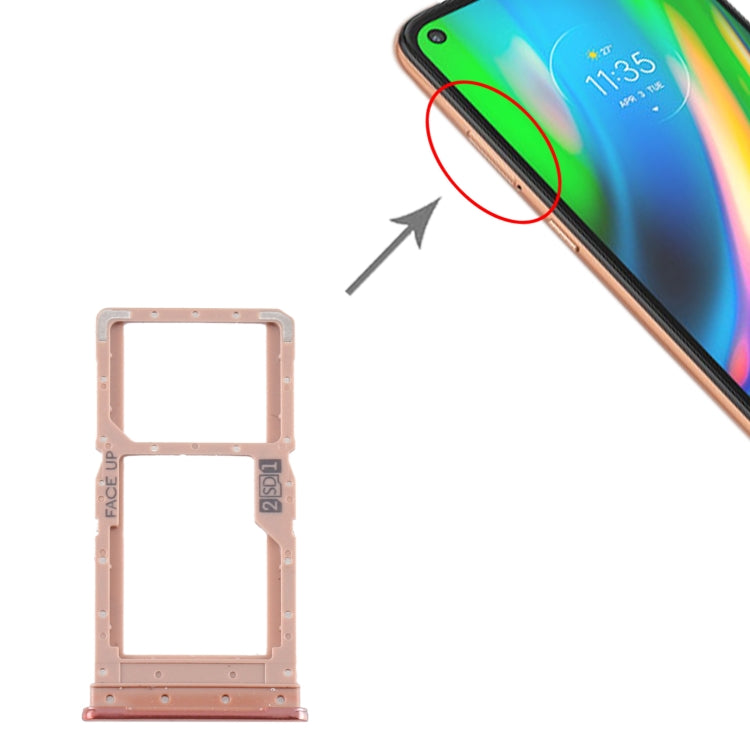 SIM Card Tray + SIM Card Tray / Micro SD Card Tray for Motorola Moto G9 Plus XT2087-1, For Motorola Moto G9 Plus
