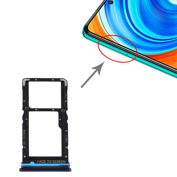 SIM Card Tray + SIM Card Tray / Micro SD Card Tray for Xiaomi Redmi Note 9 Pro 5G M2007J17C