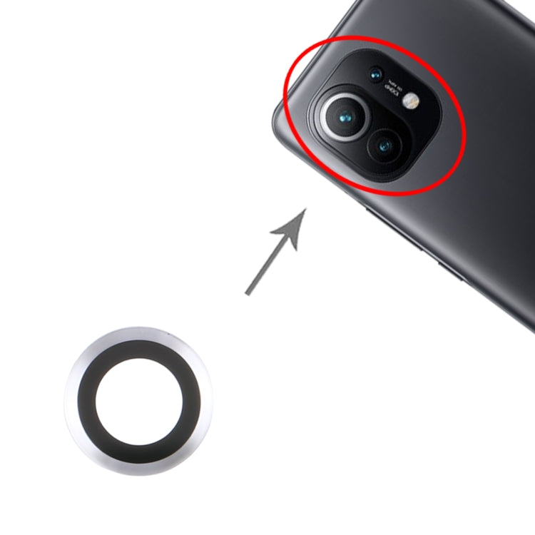 10 PCS Back Camera Lens for Xiaomi Mi 11 M2011K2C M2011K2G, For Xiaomi  Mi 11
