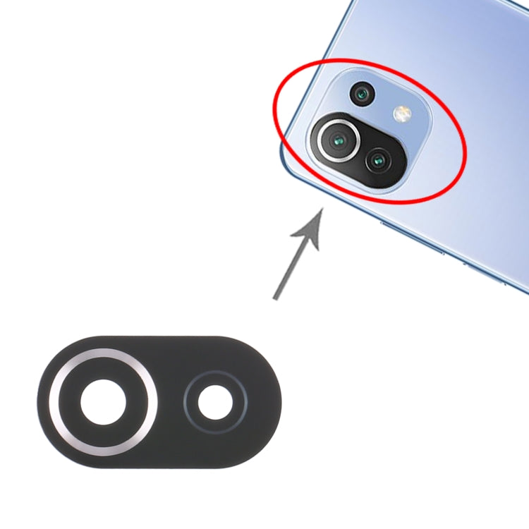 10 PCS Back Camera Lens for Xiaomi Mi 11 Lite/11 Lite 5G NE M2101K9AG, For Xiaomi  Mi 11 Lite