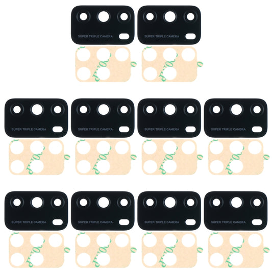10 PCS Back Camera Lens for Xiaomi Poco M3 M2010J19CG M2010J19CI, For Xiaomi Poco M3