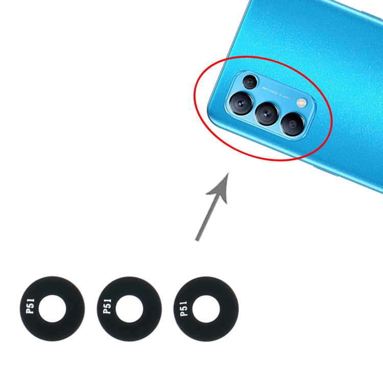 For OPPO Reno5 PEGM00 PEGT00 10pcs Back Camera Lens, For OPPO Reno5