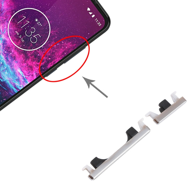 Power Button and Volume Control Button for Motorola Moto One Action XT2013-1 XT2013-2 XT2013-4, For Motorola Moto One Action(Silver)