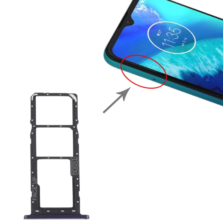 SIM Card Tray + SIM Card Tray + Micro SD Card Tray for Motorola Moto G8 Power Lite, For Motorola Moto G8 Power Lite - BSPART